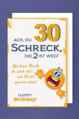 30 Geburtstag Karte Grußkarte Humor Schreck Panik 16x11cm