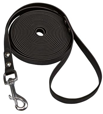 Original Biothane® Schleppleine Schwarz mit Handschlaufe schwarz, 10 m / 16mm