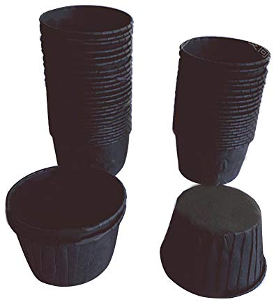 iSpchen Muffin-Cupcake-Förmchen aus Papier, 60 Stück, für Küche, Hochzeit, Party, Crimpen, mehrfarbig, Unterseite 5 cm Durchmesser, Schwarz