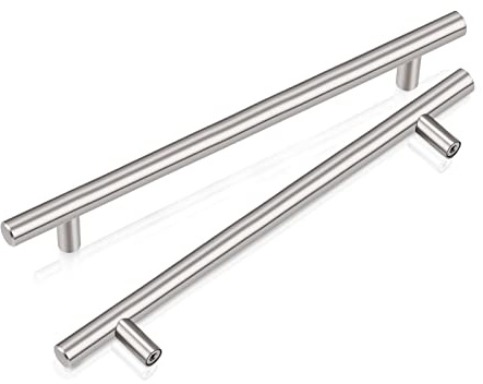 PinLin 5 Pack Kitchen Door Handles 160mm Hole Centre Brushed Nickel Cabinet Handles Stainless Steel Cupboard T Bar Handle (Screws Included)