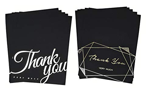 Aichva Goldfolie Luxus Dankeskarten mit Umschlägen, gefaltet, Multi-Pack mit 10 verschiedenen Designs