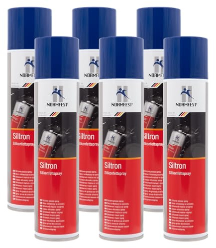 Normfest Siltron – Silikonfettspray für Schmierung, Dichtung & Isolierung | Temperaturbeständig –40°C bis +200°C | Schutz vor Feuchtigkeit, Korrosion & Kriechströmen, 6x 400ml