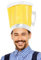Smiffys Beer Festival Beer Hat, Yellow with Handle, Oktoberfest Fancy Dress, Oktoberfest Dress Up Hats