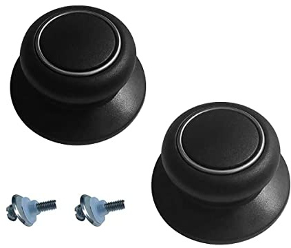 2 Pack Bakelite Kitchen Pot Lid Handle, Replacement Holding Handle Knobs | PoLids Top Replacement Knob -Heat Resistant for Casserole Kettle Cover Glass Saucepan Lid Pot-Black for Crockpot Lids