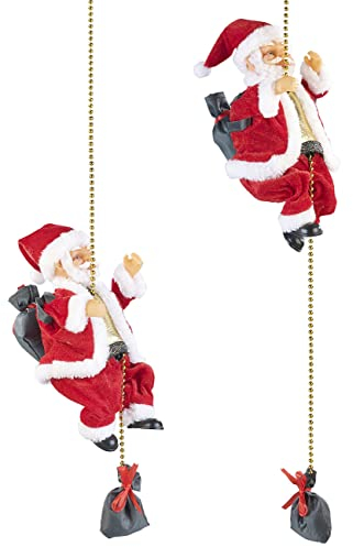 infactory Weihnachtsdeko: 2er-Set Kletternder Weihnachtsmann Santa Crawl (Weihnachtsmann klettert, Klettern