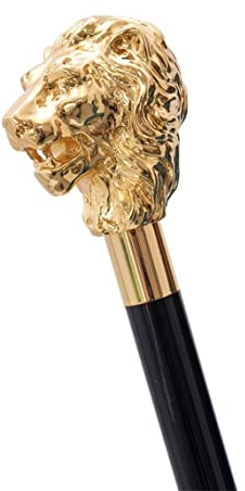 Gehstock aus Holz mit Löwengesicht, Messing-Löwenkopfgriff, königlicher Gehstock, bestes Geschenk für Liebhaber und Herren