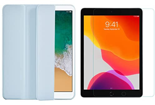 Juego de 2 en 1 para Apple iPad Pro 10.5 Air 3 iPad Pro de 10.2 pulgadas con funda de tableta inteligente + cubierta protectora de vidrio templado