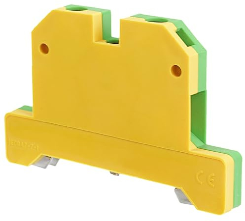 ADELID Durchgangsklemme Schraubanschluss | 1 Stück, 0,5-10 mm² | Schutzleiterklemme PE Grün/Gelb | Reihenklemme 800V 24A | Kupfer Leiter Verbindungsklemme CE