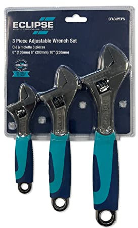 Eclipse Professional Tools SFADJW3PS 3 Piece Adjustable Wrench Set