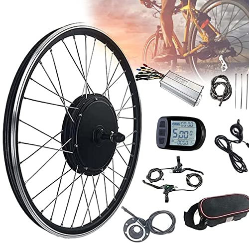 Oiyekntd 48V 500W/1000W/1500W Electric Bike Conversion Kit, Front Wheel Electric Bicycle Motor Conversion Kit with PAS System, Ebike Conversion Kit with KT-LCD5 Display,48V1000W-29