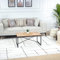 Surya Kalix Wohnzimmer Teppich modern – Abstrakt Design in Marmor Optik für Wohnzimmer 200x275 cm, Esszimmer, Schlafzimmer - Marmor Teppich groß, weicher Teppich Kurzflor in Grau, Schwarz und Creme