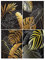 4 Stück Diamond Painting Blätter 40x50 cm Diamond Painting Blätter Gold und Schwarz Diamant Painting Bilder Moderner Stil Diamond Art Minimalismus für Wohnzimmer Sticken set Erwachsene Aufkleber