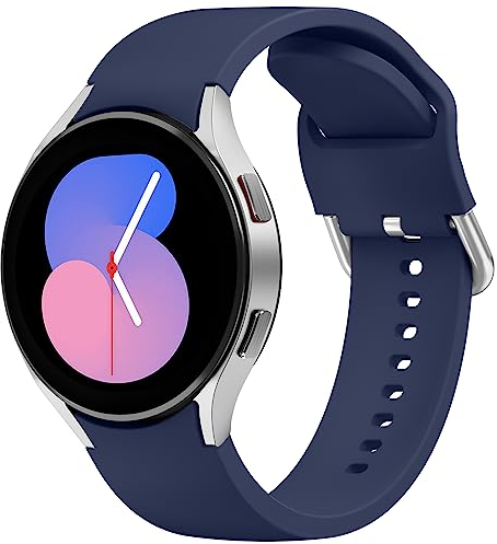 Tobfit Samsung Galaxy Watch 6/5/4 Armband - 20mm Silikon Sport Ersatzband für 40mm/44mm/Classic/Pro (Blau)