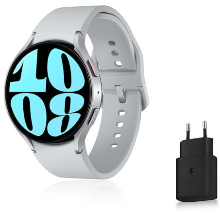 Samsung Galaxy Watch6 Montre Connectée avec Chargeur, Suivi de Santé, Suivi Sportif, Bluetooth, 44mm, Argent, Exclusivité Amazon Version FR