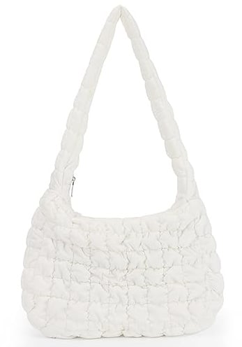 GOKTOW Puffer gesteppte Tragetasche,Gesteppte Umhängetasche,Puffy Tote Bag Purse,Große Nylon Hobo Handtasche