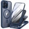 TIESZEN Magnetic for iPhone 15 Pro Max Case, Compatible with MagSafe, Built-in Privacy Screen Protector and Camera Protection, Anti Spy Full Body Dustproof Shockproof Hard Phone Case 6.7, Dark Blue