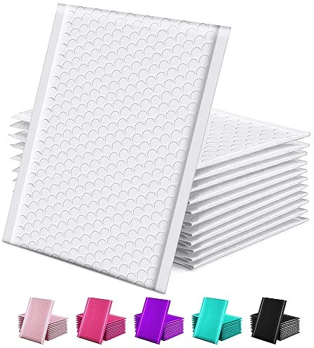 GSSUSA Luftpolster-Versandtaschen Verpackungsmaterial, 15,2 x 25,4 cm, Weiß, 100 Stück