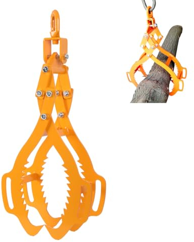 ECUTEE Pince forestière, pince à dos, pince de chargement, 1500 kg, 630 mm, pince à bois, force de traction, pince de levage pour bois, pince de rangement, pince forestière, avec 4 mandrins de serrage