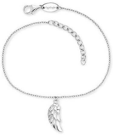 Engelsrufer Damen Armband aus Sterling Silber mit Flügel Anhänger und Karabinerverschluss, längenverstellbar, Größe: 17+3 cm, nickelfrei, ERB-FLYWING-H