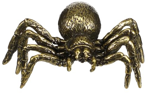 Happyyami Messing-Spinne-Statue Miniatur-Tierfigur Feng-Shui-Tierskulptur Chinesisches Tee-Haustier-Ornament Für Zuhause Büro Reichtum Glück Dekoration