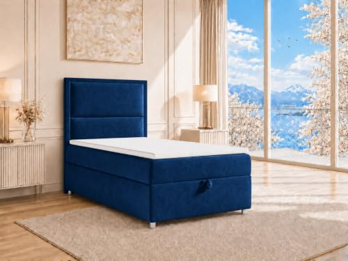 Best For Home Boxspringbett Trinity k-11 mit 7-Zonen Bonell-Federkernmatratze | Boxspringbett 80x200 | Boxsprintbett mit Matratze Und Stauraum | Polsterbett 80x200 - Lieferung bis Bordsteinkante