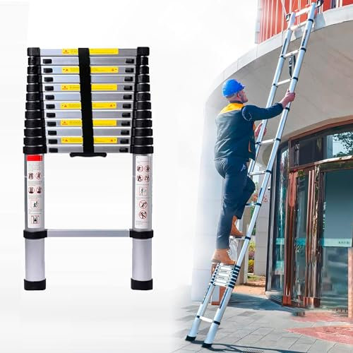 Neo Extendable Portable Foldable Telescopic Ladder Multi-Purpose Aluminium Telescoping Ladder Sturdy Loft Ladder with EN131 Certificate (2.9M)