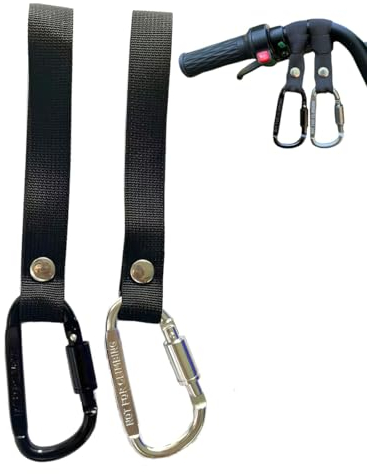 2Pack Universal Baby Kinderwagen Haken Clips für hängende Taschen und Einkaufen, praktische Kinderwagen Riemen Zubehör perfekt für Uppababy, Babyzen Yoyo, Britax, Bugaboo, Bob, Buggy, Einkaufswagen