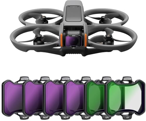 NEEWER Snap On ND UV CPL Filter Set kompatibel mit DJI Avata 2, 6 Pack UV Polarisationsfilter und Neutraldichtefilter ND8 ND16 ND32 ND64 Drohne Objektiv Zubehör doppelseitig beschichtetes HD Glas