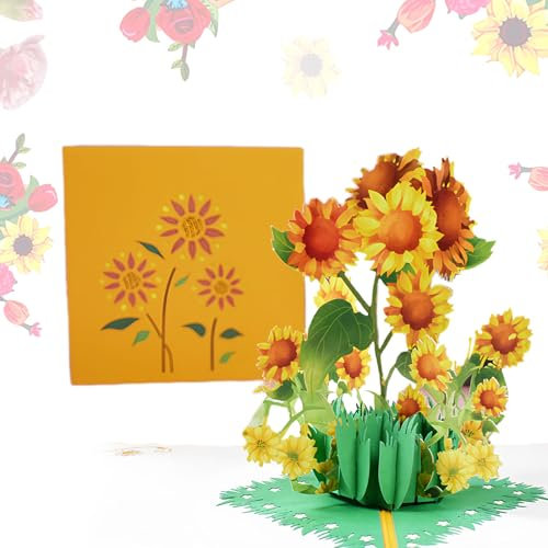 scicent Pop-up Karte Bunter Blumenstrauß als Partnergeschenk, als Geschenk für Mama oder Ehefrau als Geburtstagskarte, Hochzeitskarte, zum Muttertag, Frauentag, Jahrestag, Valentinstag - 31914