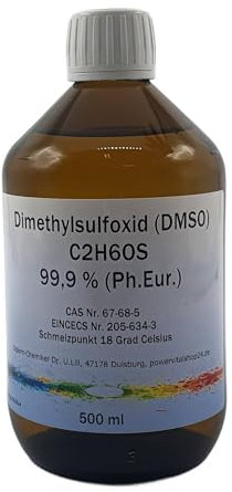 500 ml DMSO Dimethylsulfoxid 99,9% (Ph.Eur.) in medizinischer Braunglasflasche