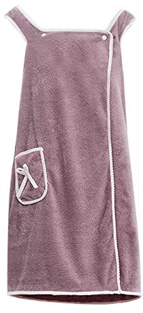 Robe Serviette de Bain en Velours Corail Femme Paréo de Bain avec Poche Paréo de Sauna Absorbant Douce pour Salle de Bain Spa Hôtel Piscine 80 * 140CM