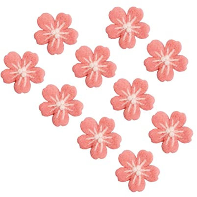 ULDIGI 10St Kleidung elegant kindergeschenk woolworth geburtstagsfeier kapuzenpullover guci Patch zum Aufnähen Blumenapplikation aus Filz Haarband Zubehör aus Wollfilz Rosa