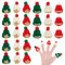 MAYJOYDIY 36 Stück Mini Hüte Strickmützen Weihnachtsmannmützen Rot/Grün/Weiß 6 Stile Kleine Strickmütze Für Puppen Mini Wollmütze Dekoration Für Weihnachtsbaum Weihnachtsschmuck Haarschmuck Basteln