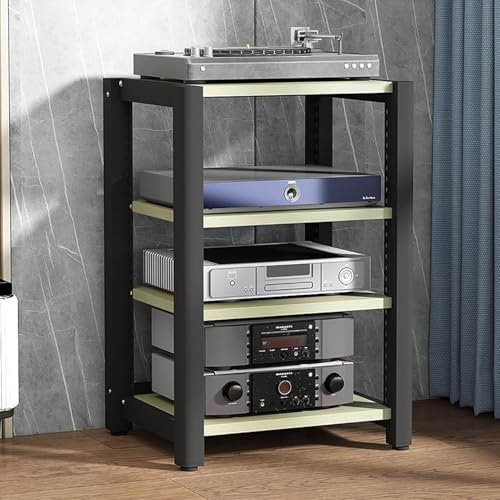 Yoeoefuo HiFi Rack - 4/5 Level Audio Tower With Adjustable Shelf, Printer Stand, Plate Storage, Living Room Cabinet System (Style 1.85 x 50 x)
