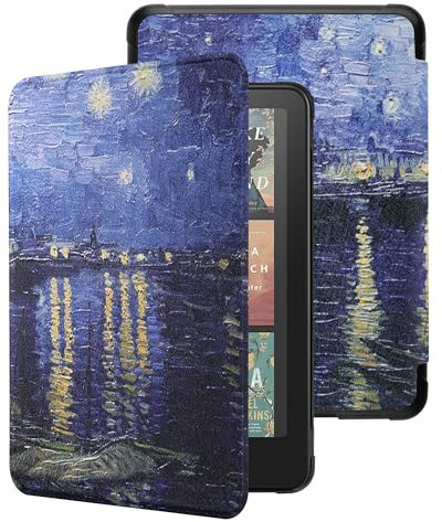 WALNEW Hülle für 7 Kindle Paperwhite (12. Generation) - 2024 und Kindle Colorsoft Signature Edition (1. Generation), Dünne PU-Schutzhülle mit Auto Sleep/Wake Funktion