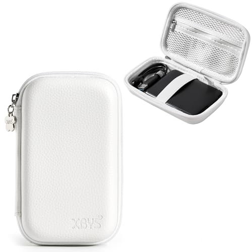Linpr Étui Rigide Antichoc pour Disque Dur Externe 2,5, Housse de Voyage Compatible SanDisk Extreme Pro/SSD, WD Elements, Samsung T7, Crucial X9, Toshiba, Boîtier pour SSD 1 to, 2 to, 5 to (Blanc)