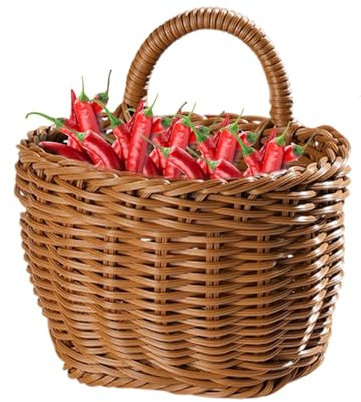 Wandkorb, Küchenaufbewahrung, dekorativer Korb, robust und einfach zu montieren, platzsparende Aufbewahrungslösung, 30,5 x 20,3 x 15,2 cm, für Gärten, Flure, Zuhause, Partys, Hotels, Hochzeiten