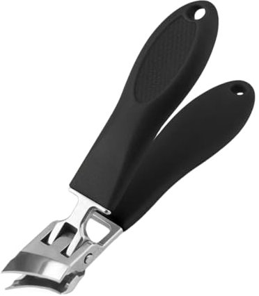 OUDQFCJ Lot de 1 coupe-ongles obliques, coupe-ongles incurvés, biseautés, coupe-ongles avec récipient de récupération, coupe-ongles pour pieds avec large et ergonomique