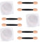 3 Pcs Mirror Nail Powder, with 6 Sponge Applicators, Transparent Ice Shimmer Chrome Glitter Pigment for DIY Nail Art, Super Reflective Effect