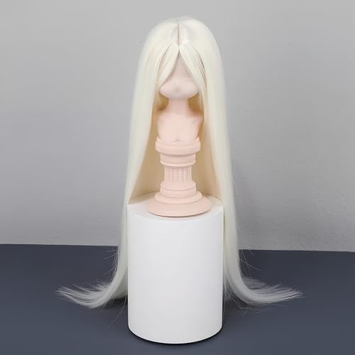 YHYQiFei BJD Puppenperücke mit Kugelgelenken, weiches langes Haar, mehrere Farben, für 1/3, 1/4, 1/6 BJD-Puppen (Weiß 1/3)