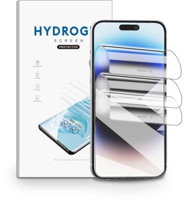 nvskvd Pellicola Idrogel per iPhone 14 Pro Max, 3 Pezzi Pellicola Protettiva TPU per Trasparente HD Morbida Display ID Impronte Digitali(Non Vetro Temperato)