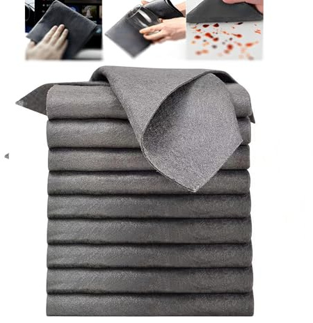 XiaoerYu Thickened Magic Cleaning Cloth, Dighstreet Microfiber Streak Free Rag for Glass, Windows, Cars & Mirrors, Reusable Wipe for Sparkling Surfaces (10pcs, 7.87x11.81in)