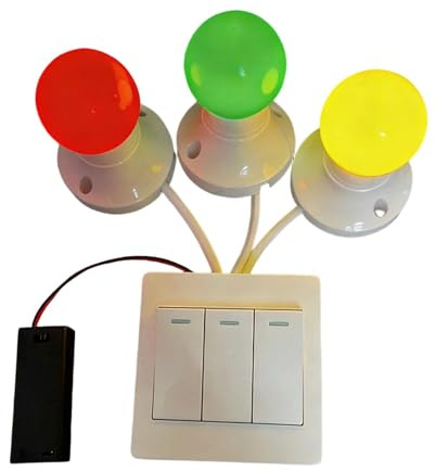 Colcolo Élément de tableau sensoriel avec interrupteur lumineux - Jouet éducatif d'éveil sensoriel - Accessoires pour bébés et enfants, Rouge Jaune Vert