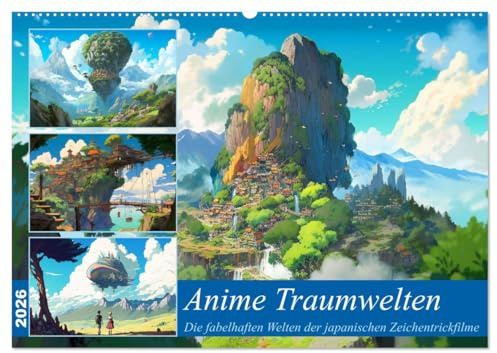 Anime Traumwelten (Wandkalender 2026 DIN A2 quer), CALVENDO Monatskalender: Eine Reise durch die Welt der japanischen Zeichentrickfilme (CALVENDO Orte)
