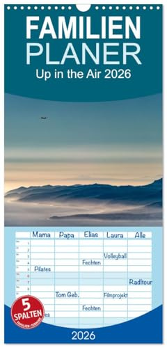 Familienplaner 2026 - Up in the Air 2026 mit 5 Spalten (Wandkalender, 21 cm x 45 cm), CALVENDO: Atemberaubende und einzigartige Momente, Bilder und ... dem Cockpit eines Airliners (CALVENDO Orte)