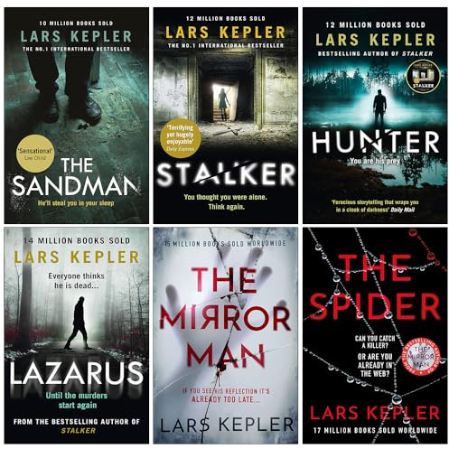 Foblit ltd Lars Kepler Joona Linna Serie 6 Büchersammlungsset (Der Sandmann, Stalker, Jäger, Lazarus, Der Spiegelmann und die Spinne)