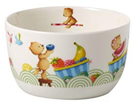 Villeroy und Boch Hungry as a Bear Müslischale, 450 ml, Premium Porzellan, Weiß/Bunt