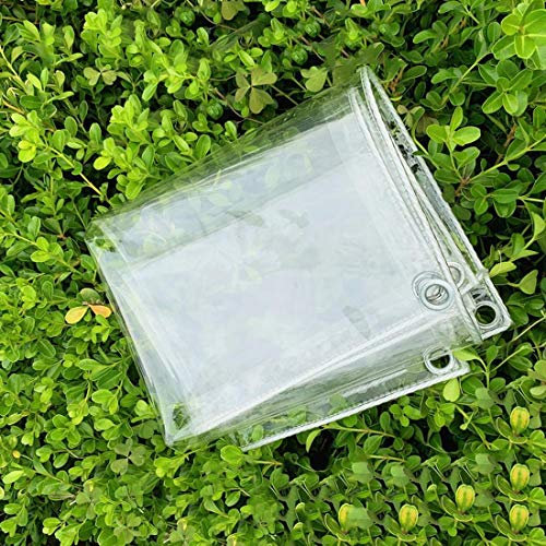 Transparente PVC Wasserdichte Plane Regenschutz Dicke 0.3mm Klarsicht-Folie für Außenbereich,Balkon Regen Vorhang Sonnenschutz Tarp für Innenhof,Pflanzendecke,mit Ösen,Angepasst(2.4x3m/7.9x9.8ft)