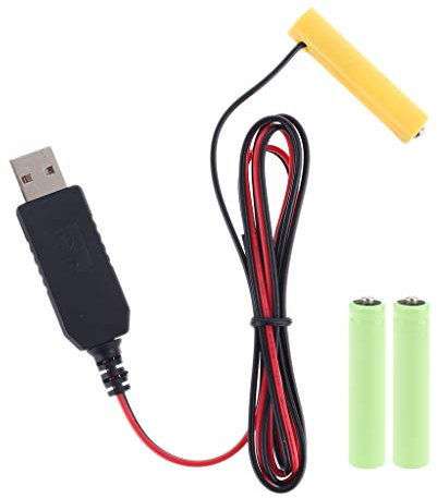 KERDEJAR Battery Eliminator, USB Power Supply for 3 AAA Batteries, 4.5V Output for Clock Toys Holiday Lights Fan LED