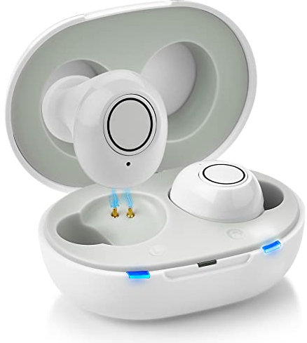 MEDca Dispositivo In-Ear Personale di Nuova Generazione Premium con Riduzione del Rumore - Set da 2 Pezzi Ricaricabile ITE, Custodia di Ricarica Portatile Assist per Adulti e Anziani